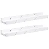 Vidaxl Stenska polica 2 szt. Beli marmor 40 x 9 x 3 cm Konstruiran les