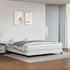 Vidaxl Box spring posteljni okvir bel 160x200 cm umetno usnje