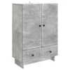 vidaXL Strani šal Beton Siva 66 x 34,5 x 95 cm Konstruirano leseno
