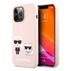 Maska Karl Lagerfeld Silicone Case Karl&Choupette za iPhone 13 Pro Light, Roze