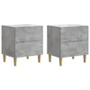 vidaXL Nočna omarica s predalom 2 pcs Betonsko siva 43 x 34,5 x 48 cm