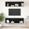 Set TV komoda Zidne 4 pcs Crni hrast 37 x 37 x 72 cm