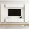 Vidaxl Komplet TV omaric 10-delni bela iverna plošča