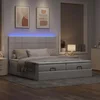 Vidaxl Otomanski posteljni okvir z vzmetnicami taupe 200x200 cm blago