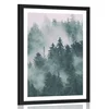 Plakat s paspartujem gore v meglici - 30x45 black