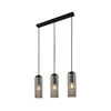 Nordlux - Luster na sajli MIELLA 3xE27/25W/230V crna/dimljena