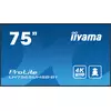 iiyama LH7565UHSB-B1 javni prikazovalnik Oblika reklamnega kioska 189,2 cm (74.5) LED Wi-Fi 800 cd/m2 4K Ultra HD Črna Vgrajeni procesor Android 11 24/7