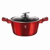 BERLINGERHAUS Posoda z marmornato površino in pokrovom 30 cm Burgundija Metallic Line BH-6192