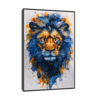 Canvas Slika na platnu Plavi lav, Sa ramom, 50 x 75 cm, Crni