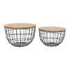 Livin Hill Set klubske mizice, 76x48,5x76 cm, črna, rjava