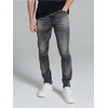 Sinsay - Slim fit farmerke s efektom pranja - sivo