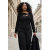 Trendyol Curve Ženska bluza Tbbaw26Af00083, Crna