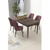 Hanah Home Set Trpezarijski sto i 4 stolice Nil, Prljavo roze