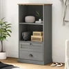Regal za knjige VIGO sivi 60x35x114,5 cm od masivne borovine