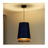 Duolla - Luster na sajli BELL SHINY 1xE27/15W/230V prečnik 25 cm plava/bakrena