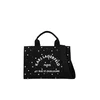 Karl Lagerfeld Nakupovalna torba Karl Lagerfeld Cabas Carré Perles Coton Noir črna