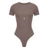 GOD SAVE QUEENS Bodi Second Skin T-Shirt Bodysuit rjava