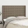 Vidaxl vidaXL Vzglavje postelje s krilci, sivo-rjavo, 147x16x118/128 cm, blago