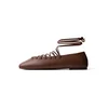 L37 HANDMADE SHOES Odprte balerinke IN THE SHAPE OF YOU rjava