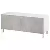BESTA TV stalaža s vratima, bela Kallviken/Stubbarp/svetlosiva, 120x42x48 cm