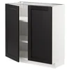 METOD Podni element s policama/2 vrata, bela/Lerhyttan crno bajcovano, 80x37 cm