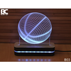 Black Cut 3D Lampa Košarkaška Lopta RGB
