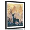 Plakat s paspartujem umetniška gozdna slika - 30x45 no frame