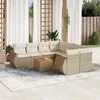 9-dijelni set vrtnih sofa s jastucima bež od poliratana 70 x 62 x 69 cm