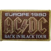 AC/DC Europe 1980 Back In Black Tour Iron-On Patch