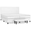 Vidaxl Box spring postelja z vzmetnico bela 200x200 cm umetno usnje