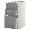 METOD / MAXIMERA Pod.orm.3front/2dnj/1srd/1vis.fiok, bela/Bodbyn siva, 40x60 cm