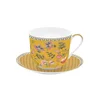 Teacup with saucer, porcelain, 400ml, Magie DOrient Yellow - Nuova