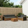 Set vanjskih sofa 7 pcs Prirodna i antracit Poliester
