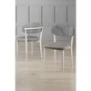 Hanah Home set trpezarijskih stolica Onex 6 kom, siva bukle tkanina, bele drvene noge