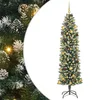 Umjetno vitko božićno drvce Zelena i bijela 210 cm