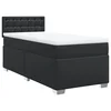 Vidaxl Box spring postelja z vzmetnico črna 90x190 cm umetno usnje