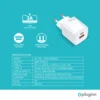 Kucni punjac Pluginn PI-D73, QC3.0 PD3.0, PPS, USB-PD 18W+20W, 38W (total) sa PD iPhone lightning kablom beli