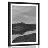 Plakat s paspartujem črnobela pokrajina - 30x45 no frame