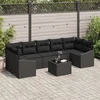 Set sofe s jastukom s pohranom 8 pcs Crna poliratan