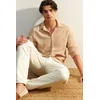 Trendyol Limited Edition Stone Regular Fit Striped Textured Shirt