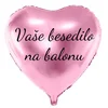 Personal Balon iz folije z besedilom - Roza srce, 61 cm