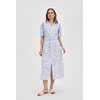 Marisse Cotton Dress With A Belt, White