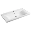 SAVA 90 keramični umivalnik 90x46cm, bela - Bela - 90x46 cm - Aqualine - 24 - Keramika - Pravokotnik - 900 - 460 - 14