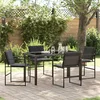 Vrtni set za objed 5 pcs Crna 140 x 70 x 73 cm