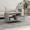 shumee vidaXL Klubska mizica, siva, hrast sonoma 90x49x45 cm, lesena podlaga
