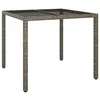 Vidaxl Vrtna miza Siva 90 x 90 x 75 cm poli ratan