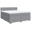 Vidaxl Box spring postelja z vzmetnico svetlo siva 180x200 cm blago
