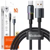 Mcdodo MCDODO KABEL USB-A USB-C HITRO POLNJENJE USB TIPA C 6A 100W 1M LED ČRN