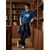 Sinsay - Pamučna majica comfort fit sa motivom bicikla - grey blue