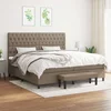vidaXL Box spring postelja z vzmetnico taupe 200x200 cm blago, (20761147)